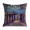 Vintage Art Cushion Cover Van Gogh Oil Painting Pillowcase Living Room Sofa Decoration 5