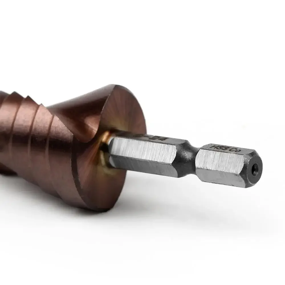 M35 5% Cobalt HSS Step Drill Bit HSS CO HSSCO High-Speed Steel Cone Hex Shank Metal Drill Bits Tool Set Hole Cutter For Stainles,drill bit set,step drill bit,drill bits,step drill,drill bit,drill cutter