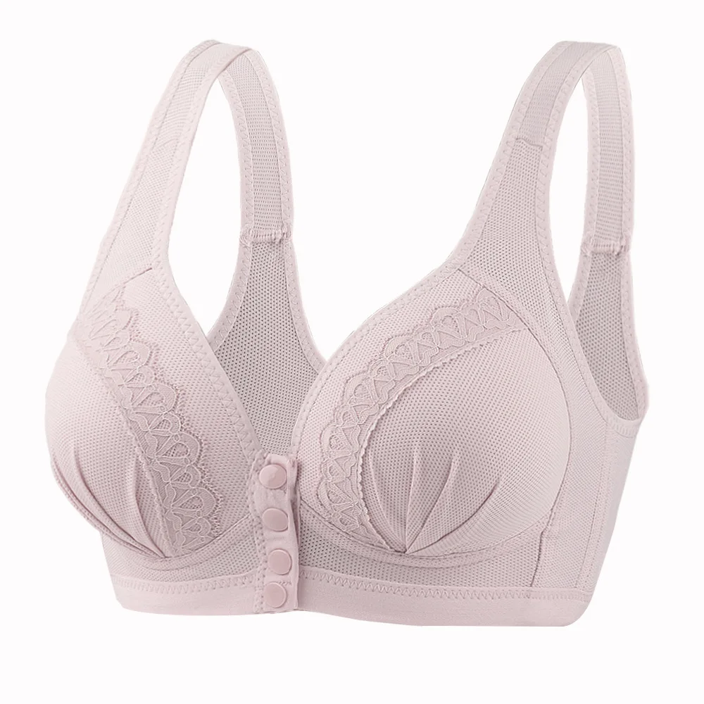 

Women Front Buckle Bras Girls Sexy Push Up Bra Brassiere Wireless Bralette Seamless Bras for Middle Age 36-46 B C D Bras