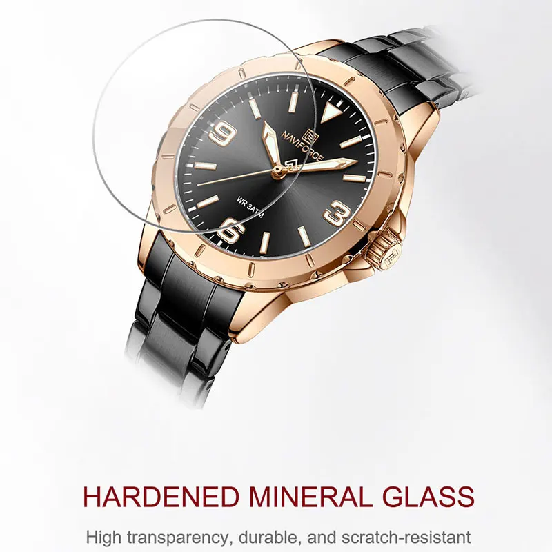 Business NAVIFORCE Women Bracelet Watches Fashion Ladies Quartz Stainless Steel Clock Female Wristwatches Waterpoof Montre Femme