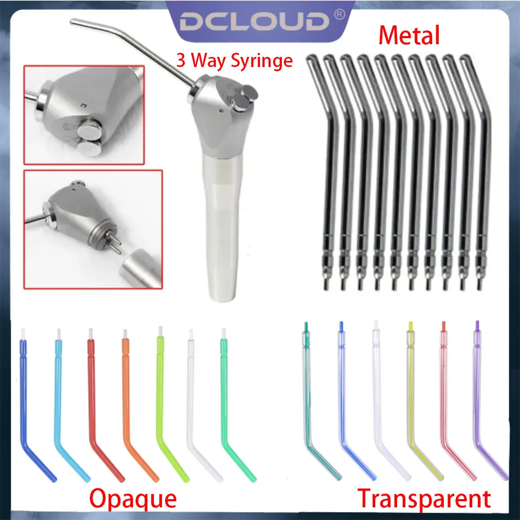 

Dental 3 Way Air Water Spray Triple Syringe Handpiece Nozzles Tips Tubes Disposable Nozzle Tubes Tip Plastic for Teeth Whitening