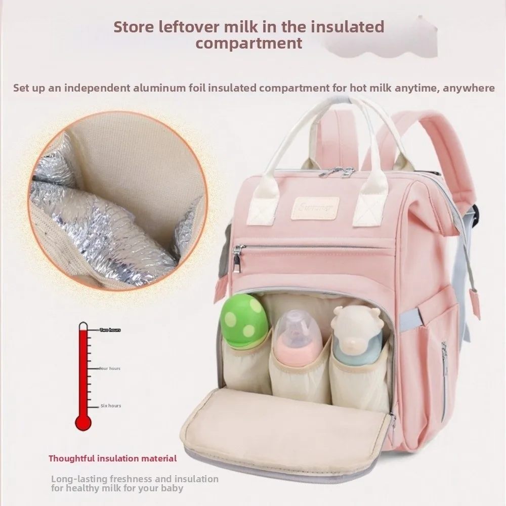 Nylon Mommy Bag Multifunctional Large Capacity Maternity Travel Bag Insulated Pockets Waterproof Nappy Bagpack Maternity
