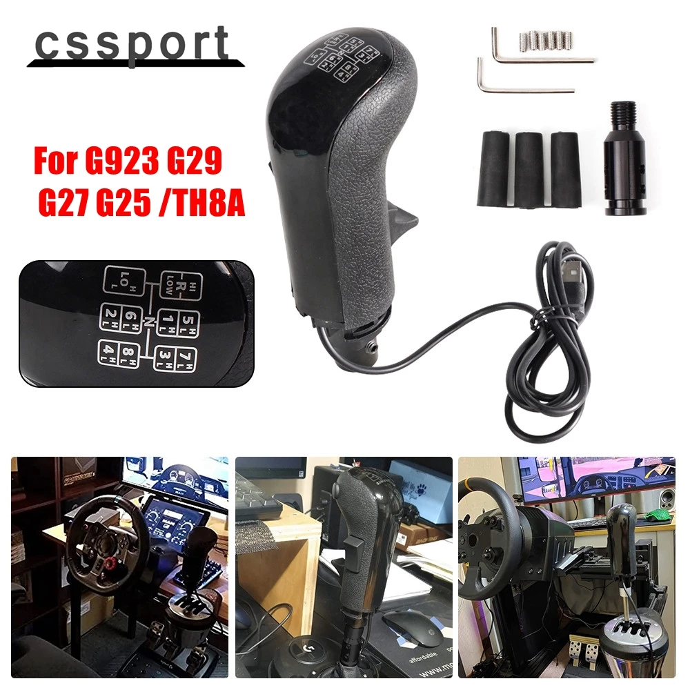 로지텍 G923 G29 G27 G25 TH8A ATS ETS2 FANATEC SQ 용 USB 기어 시프트 노브를 위한 높은 낮은
