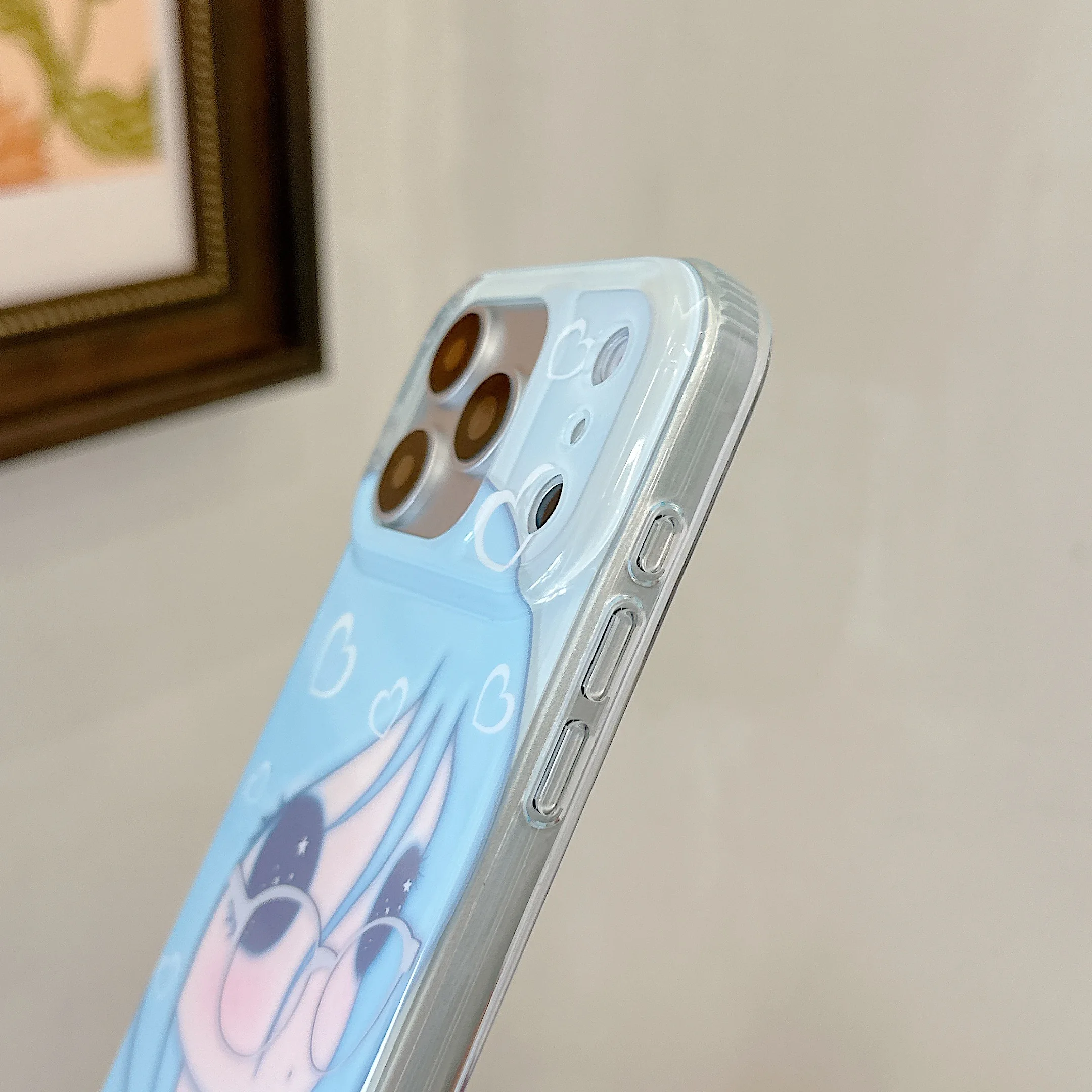 Kawaii Blue Hair Anime Girl Phone Case - Soft Cartoon Character Design with Glasses, Perfect Gift