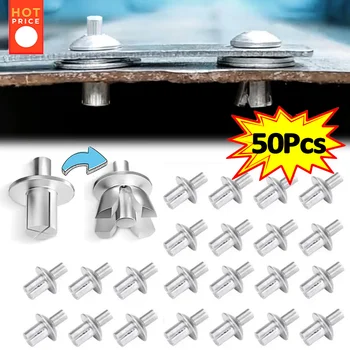 10-50Pcs Aluminum Alloy Expansion Rivets Hammer Drive Nails Head Percussion Tapping Expansion Screws Fasteners Hardware Fix Tool