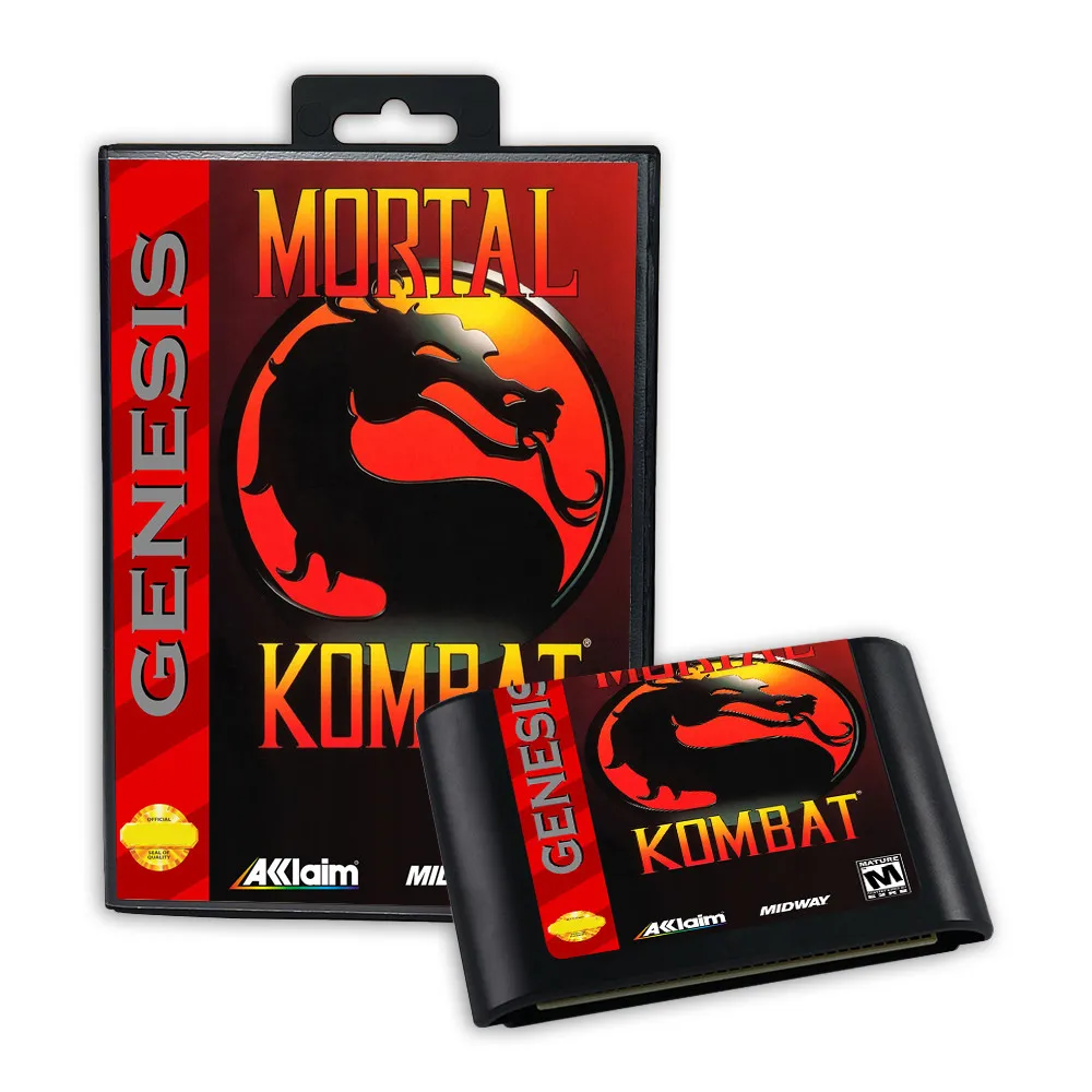 Mortal Kombat USA EUR 게임, 세가 메가 드라이브 제네시스용, 16 비트 콘솔, 게임 카트리지 박스 매뉴얼