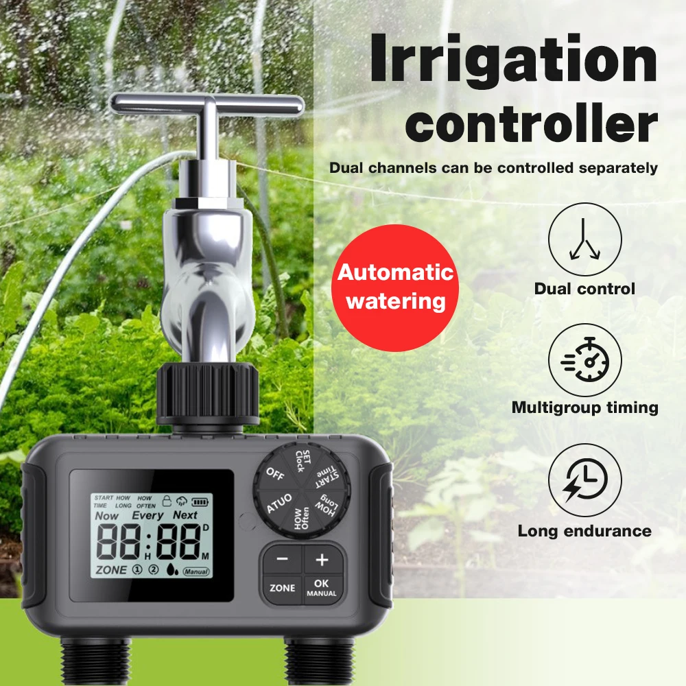 Automatic Water Timer Intelligent Irrigation System LCD Display for Lawn
