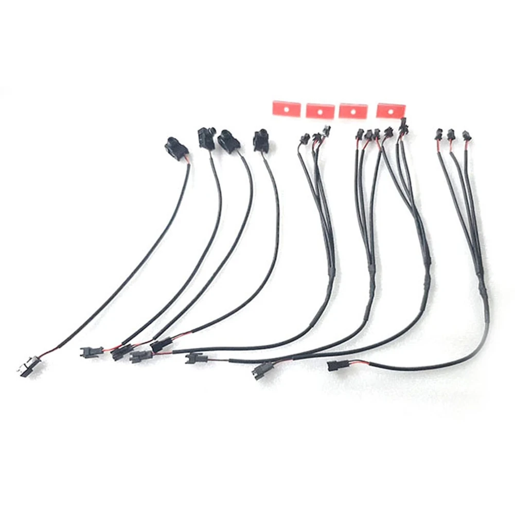 4Pcs Atmosphere Lamp Car Interior 4 Door Storage Box LED Ambient Light