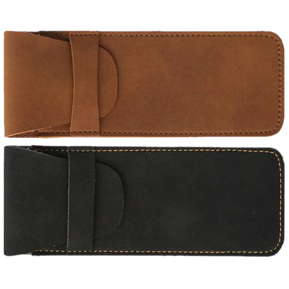 

2 Pcs Pencil Case Ballpoint Pens Pouch Sleeve Decorative Fountain Pu Holder