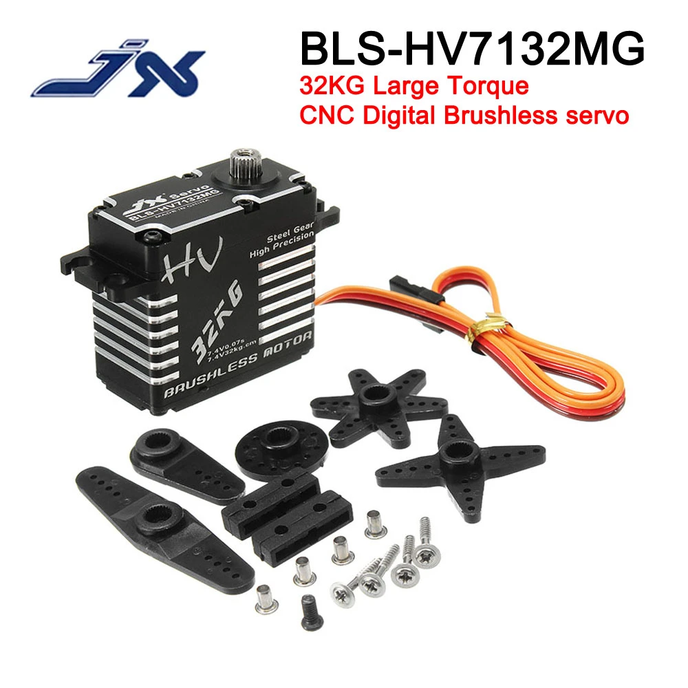JX Servo BLS HV7132MG 32KG Large Torque 180° CNC Digital Brushless