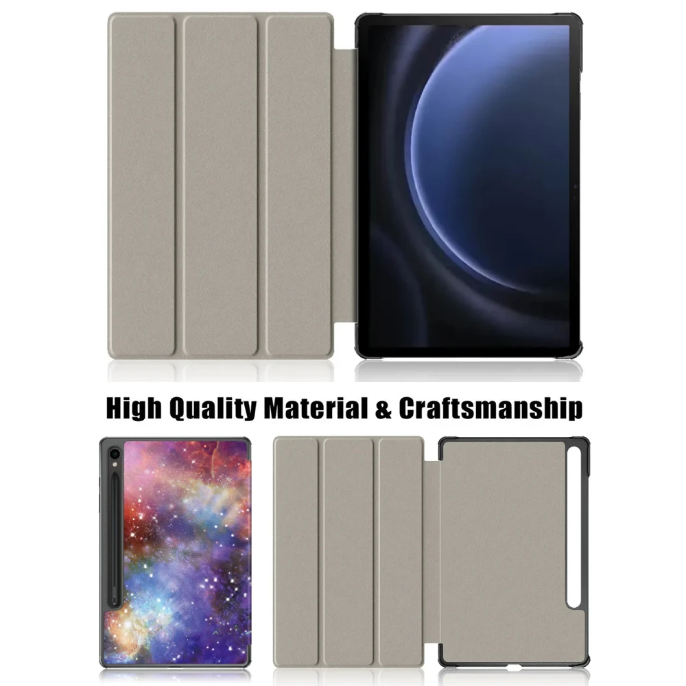 Enhanced Magnetic Stand Leather Tablet Cover with Sleep/Wake Function, Compatible with 10-11 Inch Tablets
