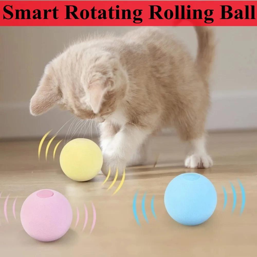 

Smart Cat Toys Automatic Rolling Ball Electric Cat Toys Interactive For Cats Training Self-moving Kitten Toys Pet Accessories