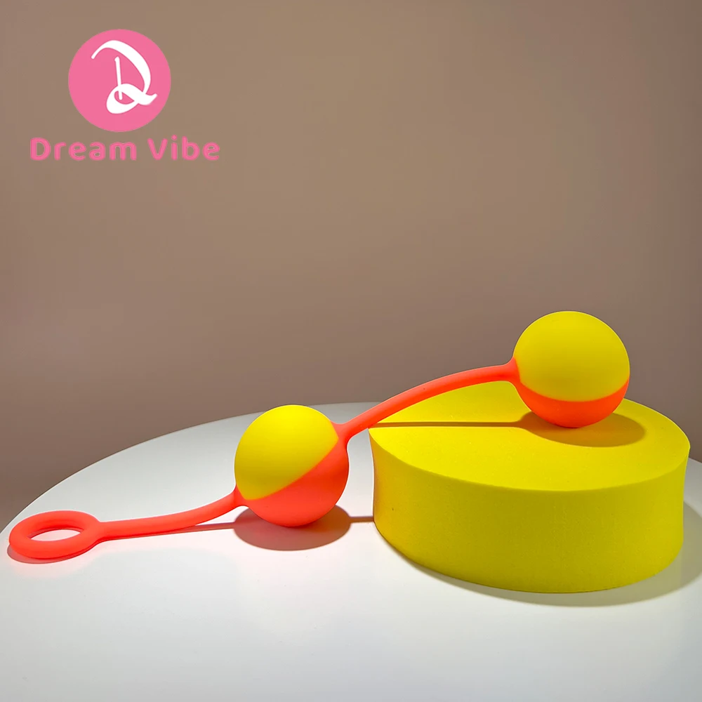 Pure Silicone Kegel Exercisers Duo Ben Wa Balls Pelvic Floor Training Beads Pleasure Sex Toy Woman Internal Free-Roaming Ball