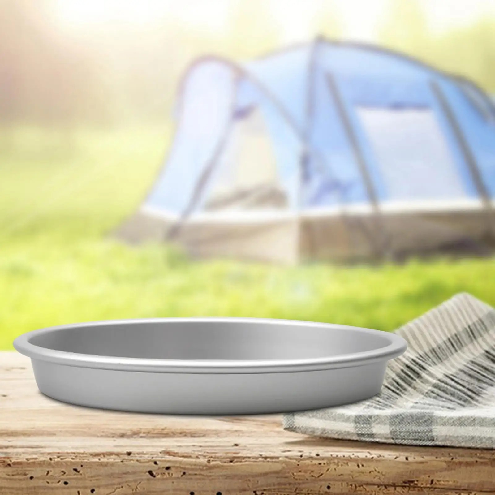 8 inches Aluminum Alloy Plate, Metal Dinner Dishes Serving Camping Plates for Picnic Outdoor Camping, Reusable 3