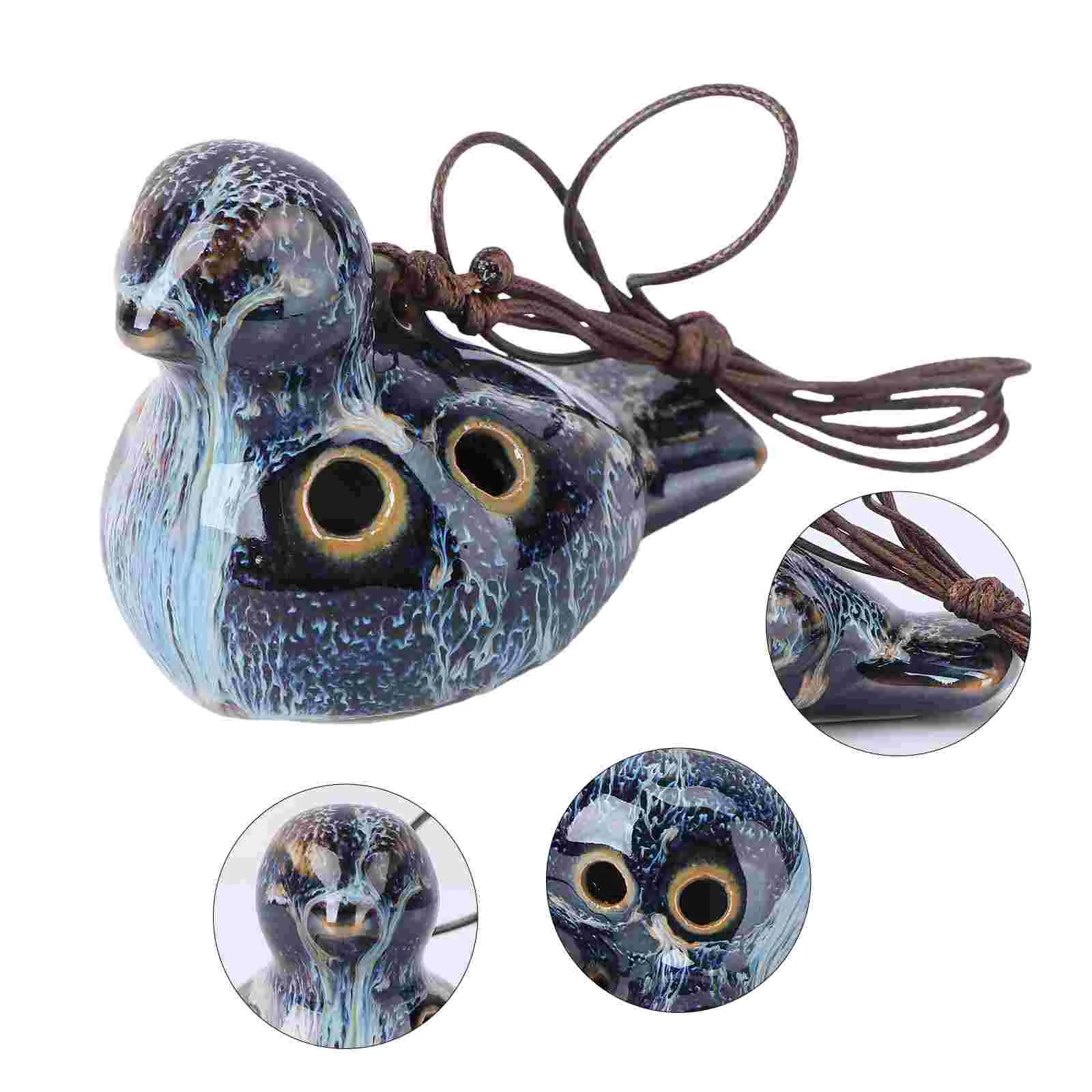 Six Holes Ocarina Ceramic Flute Bird Whistle Music Instrument Gift Ocarina Travel Porcelain Wind Musical Instruments