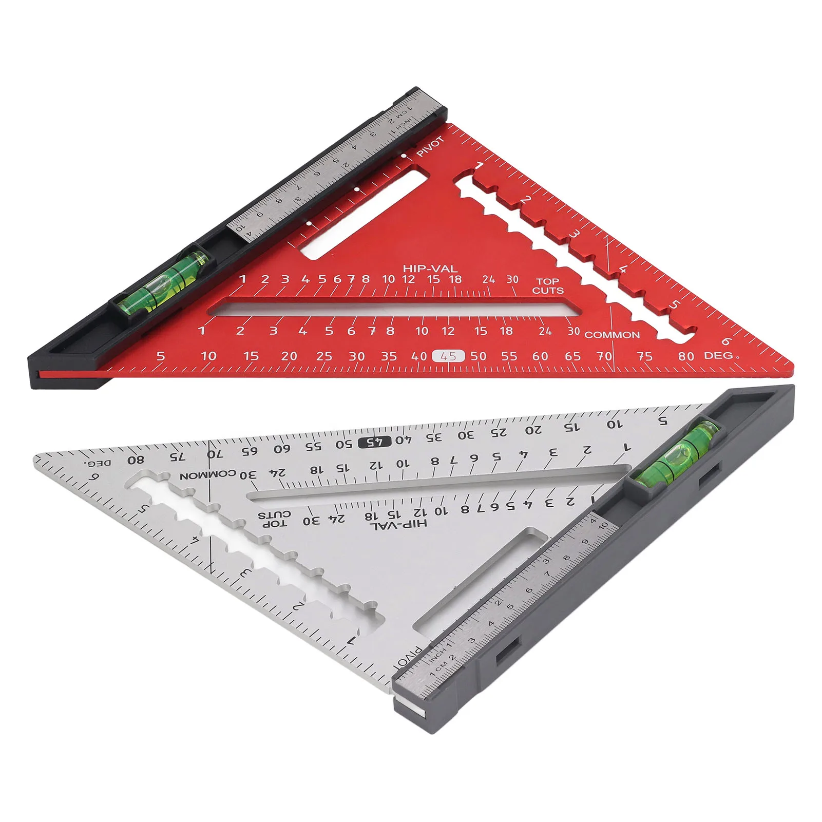 7 Inch Rafter  with Level High Accuracy Aluminum Alloy Detachable Triangle  Ruler for Woodworking Carpenter