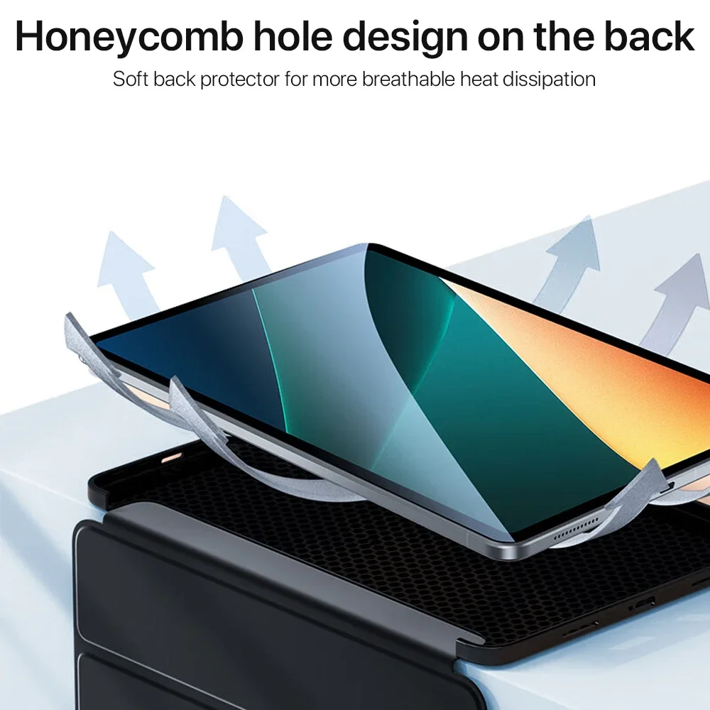 Premium Tri-Folding Magnetic Leather Tablet Case, TPU Protective Cover