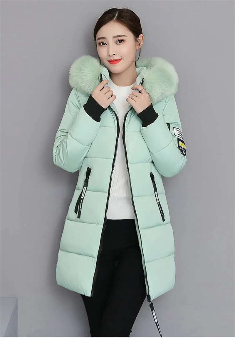 Parkas Women 2026 Winter Jacket Coat High Quality Hooded Fur Collar Outwear Female Parka Thick Cotton Padded Female Overcoat