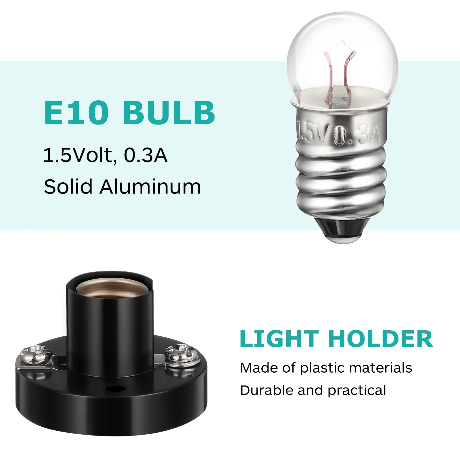 1 Set Lighting Supplies E10 Bulb Holders with Small Bulbs Safe Electricity Teaching Aids for Student Experiment