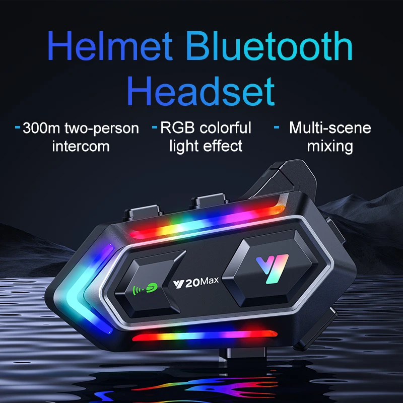 Y20max Bluetooth5.3 Intercom Motorcycle Wireless