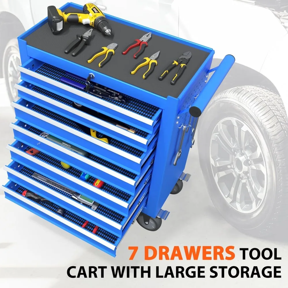 7-Drawer Rolling Tool Chest, Tool Box with Wheels and Drawers, High Capacity Detachable Mobile Tool Storage Cabinet for Workshop 4