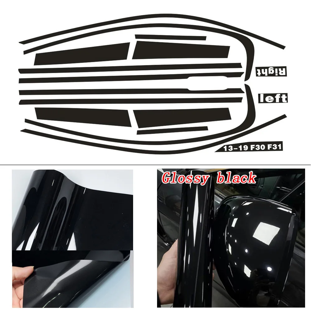 光沢のあるブラッククローム削除ウィンドウトリム BMW 3 シリーズ F30 2013-2019 セダン用