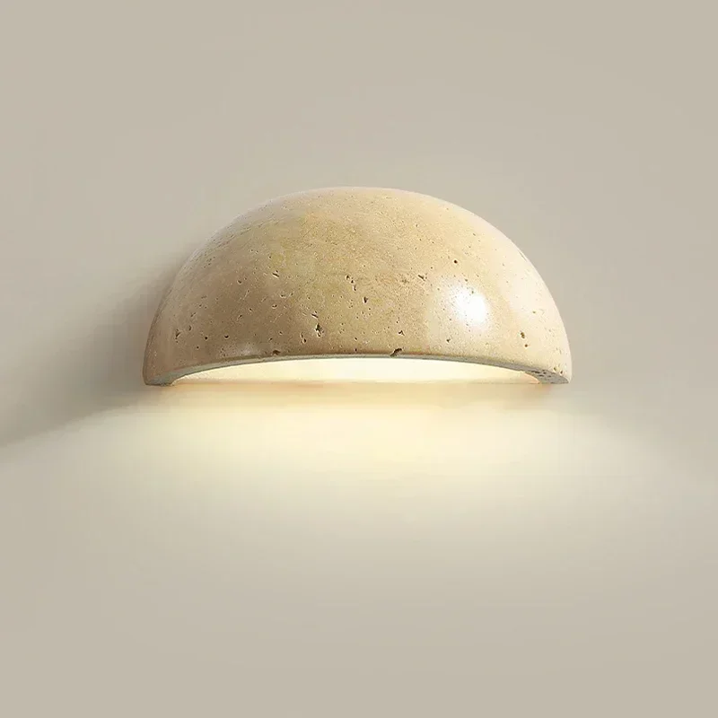 CoCo Design Sense Semi Circular Living Room Corridor Background Wall Light Bedside Stone Lamp for Bedroom Entrance Lighting