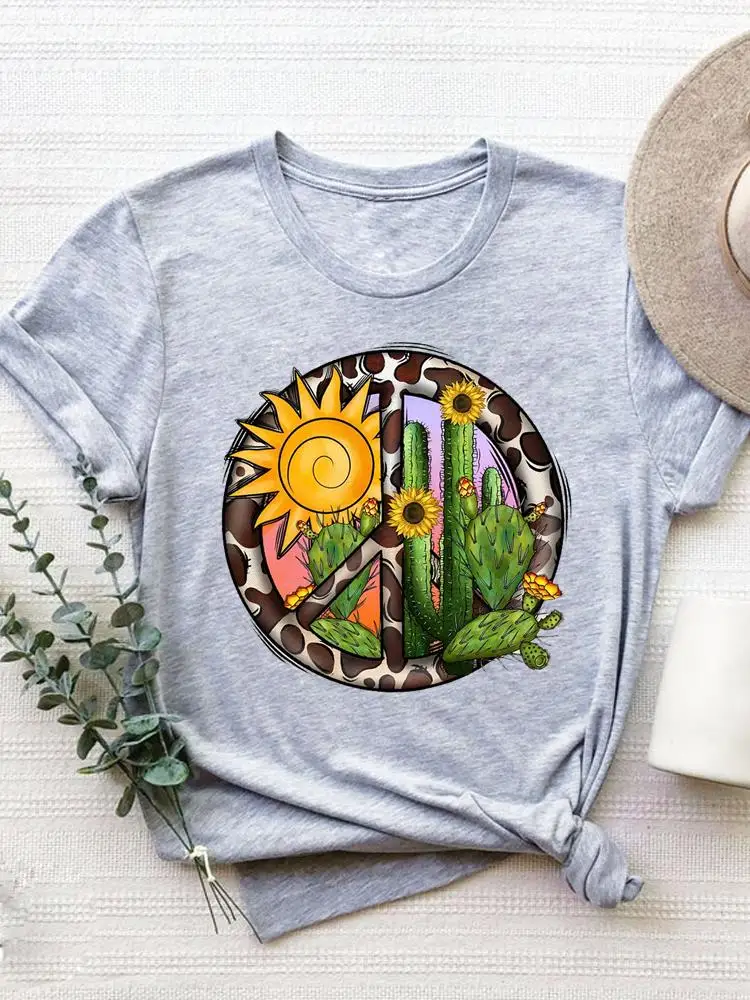 Short Sleeve Graphic T-shirt Women Summer Clothes Clothing Flower Sweet 90s Style Print T Shirt Fashion O-neck Tee Top