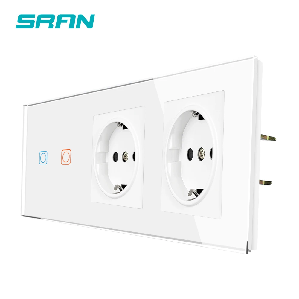 Sran Touch Switch And Electrical Sockets With Crystal Glass Panel Home