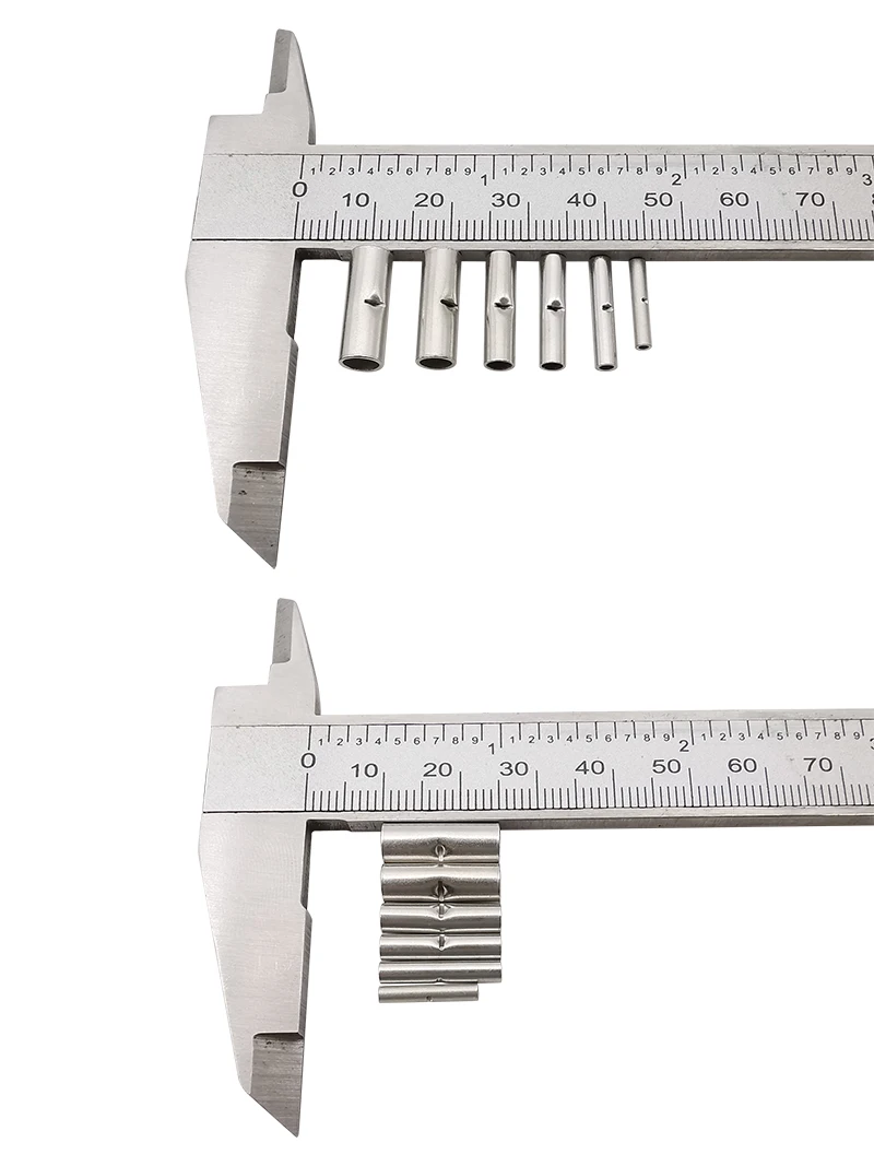 Description Picture 4 of item50/100Pcs Butt Wire Connector AWG 26-10 Copper Bare Tinned Crimp Terminal Sleeve Non-Insulated Ferrule Electrical Cable Crimping