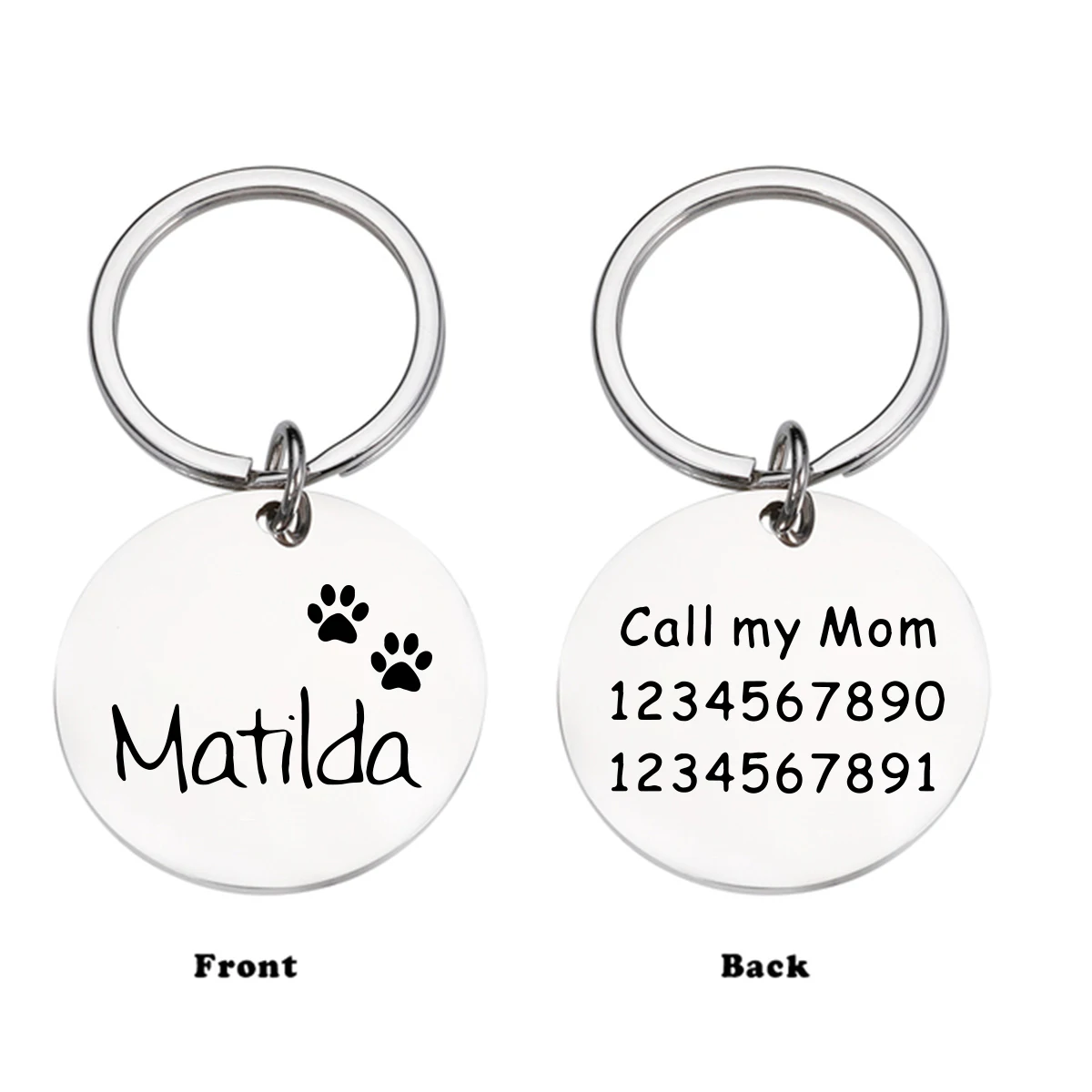 1pc Romantic dog footprint Customized Name and text Cat Dog ID Tag Name with Cute Symbols Personalized Pet ID Tag for pet