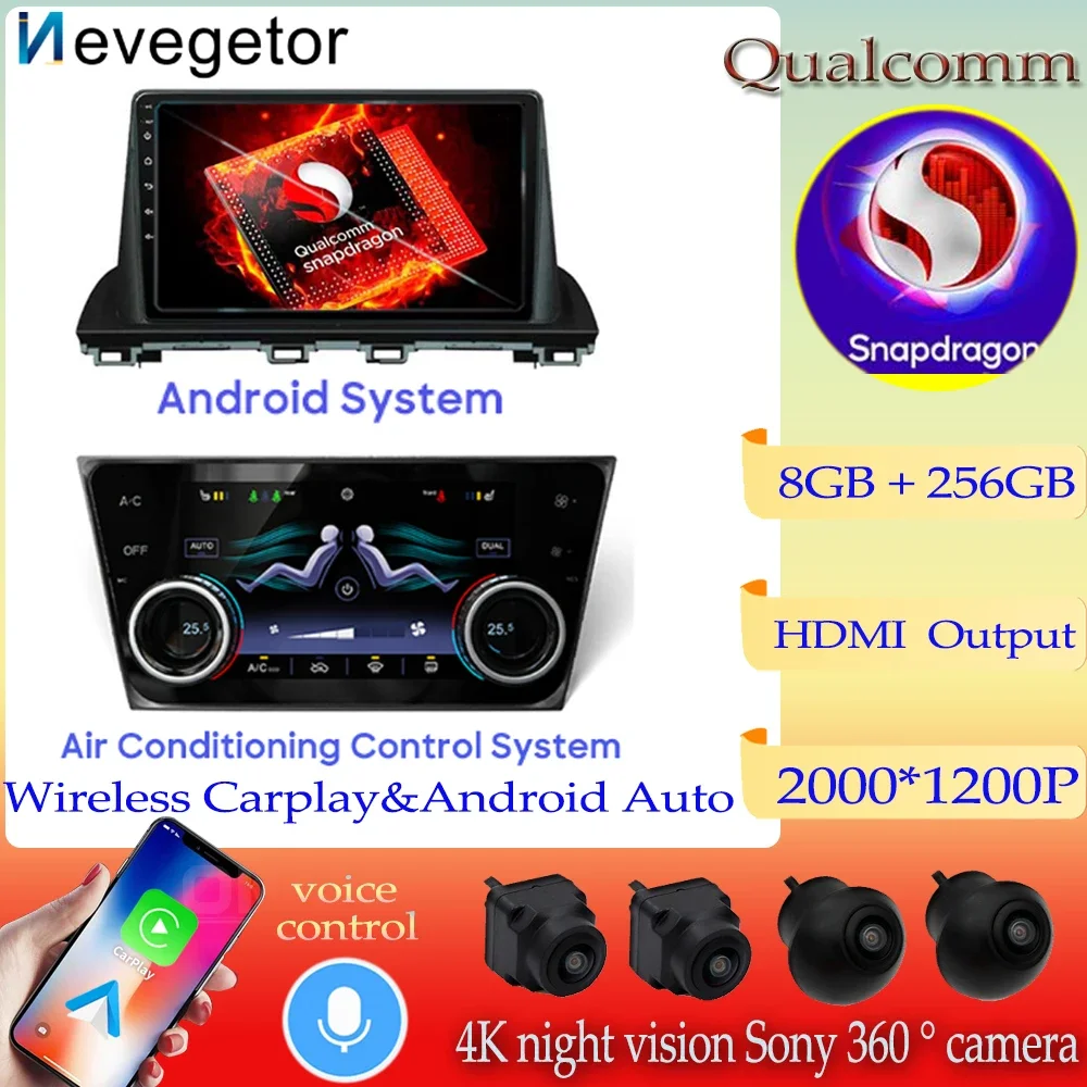 

Android 13 Qualcomm For Mazda CX-4 CX4 CX 4 2016 2017 2018 Car Radio Multimedia Player QLED Screen GPS Navigation Auto Carplay