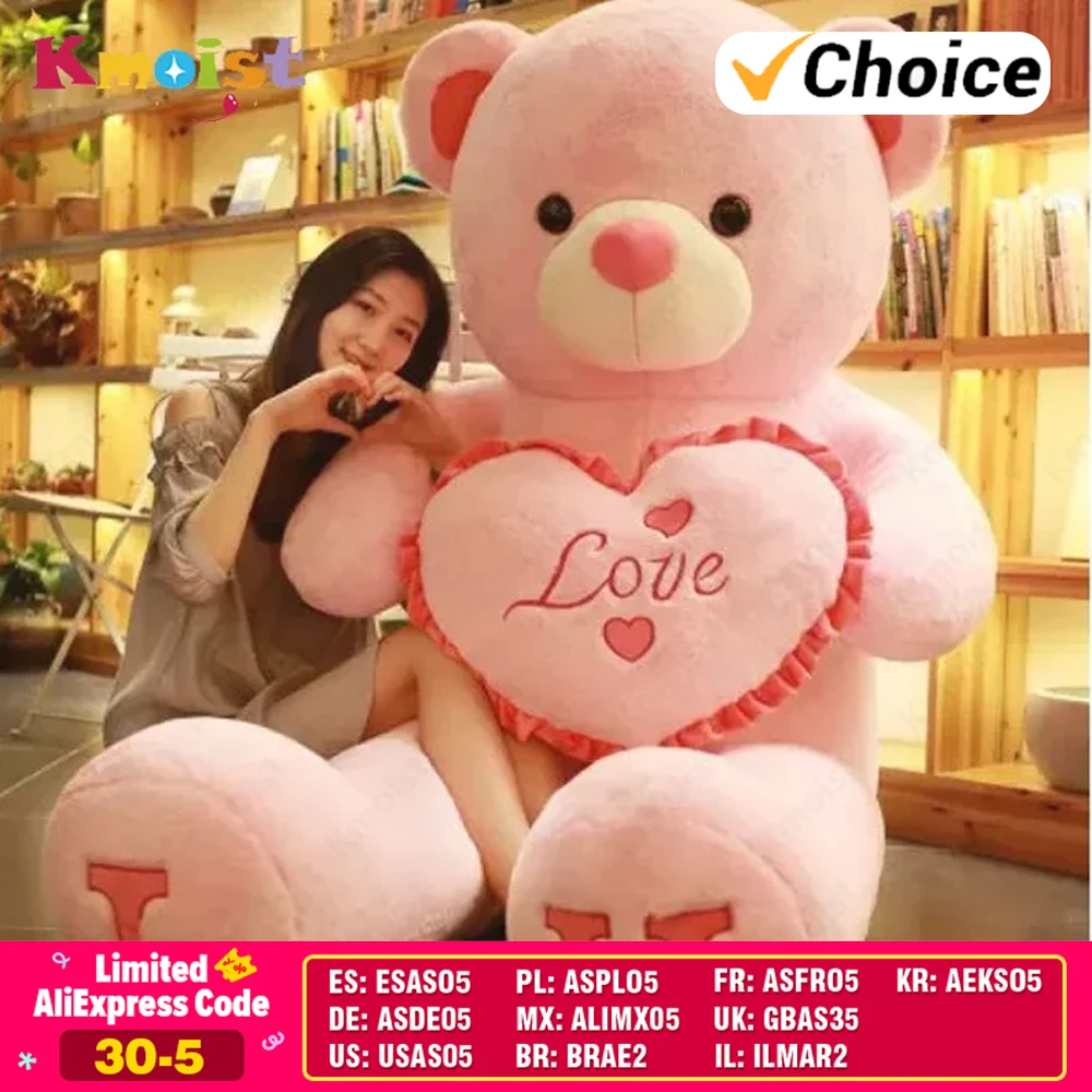 100cm 큰 당신을 사랑합니다 곰 플러시 장난감 사랑스러운 거대한 인형 부드러운 곰 인형 연인 곰 어린이 장난감 여자 친구를위한 생일 선물