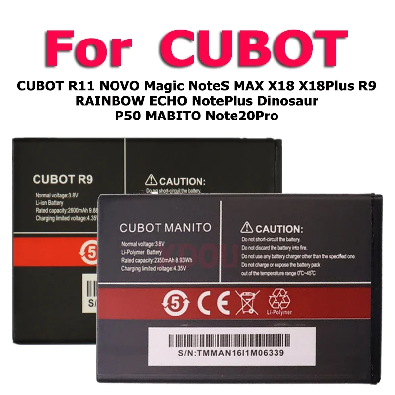 Xdou Batteria Di Alta Qualità Per Cubot J9 P40 R11 Novo Magic Note Max X18 X19 X20 R9 Rainbow Echo Dinosaur P50 Mabito 20 S Plus Pro