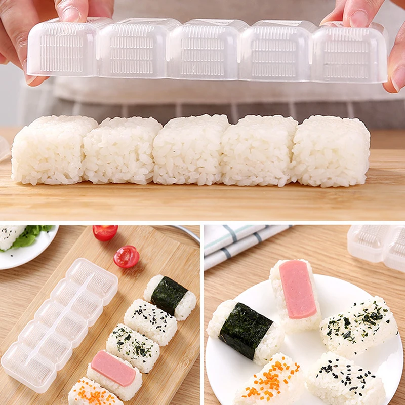 4 Pieces Japanese Sushi Maker Mold Nigiri Sushi Making Kits, Triangle Shape  Sushi Press Mold, Rectangle Shape 5-Roll Sushi Maker Mold, Non-stick Nigiri  Sushi Mold with Long Handle 