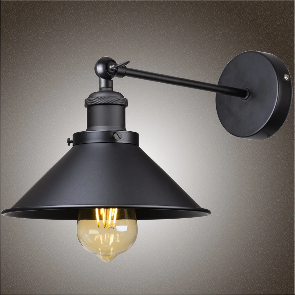 Vintage Black Adjustable Swing Arm Wall Sconce