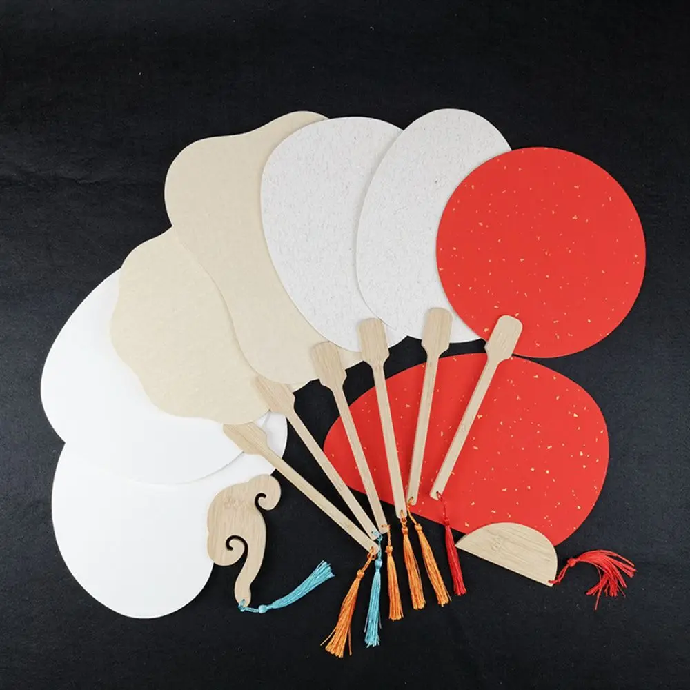Bamboo Xuan Paper DIY Art Summer Craftsmanship Hand Painting Group Fan Home Decoration Desk Ornaments Hand Fan hand fan wooden hand fan