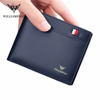 WILLIAMPOLO Luxury Brand Men Wallet Genuine Leather Bifold Wallet Bank Credit Card Case ID Holders Male Coin Purse Pockets 1