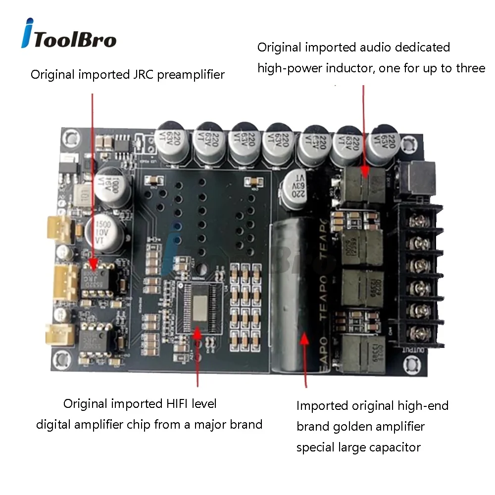 Irfora TPA3255 Class D Digital Power Amplifier Board DC 24-48V 2.0 kanaals Mini Digital Audio Stereo versterker PCB Board 300W 300W voor audiosysteem DIY luidsprekers