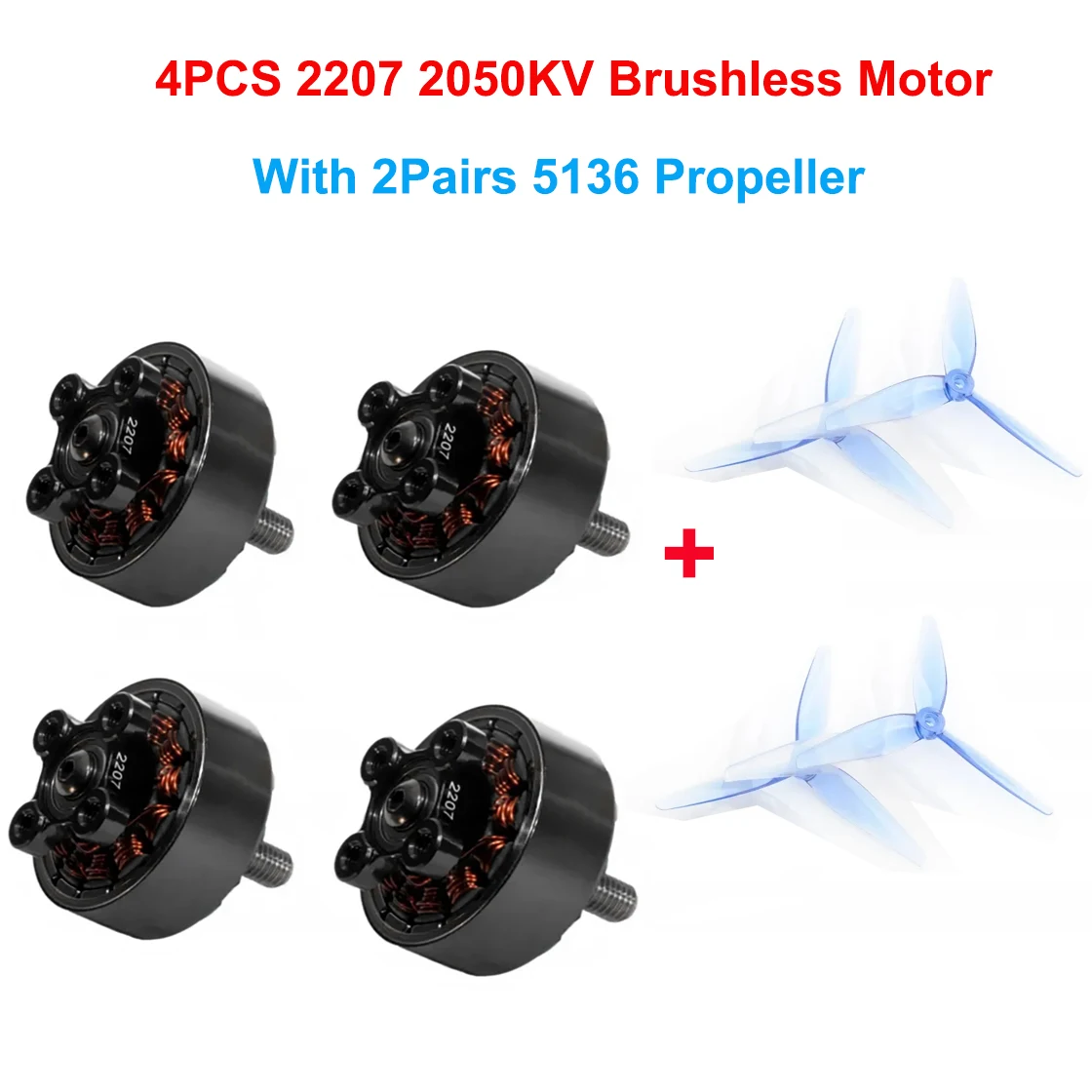 4 Stück HQPROP 2207 1980KV 2050KV Bürstenlose Motoren mit 5136 CW CCW Propellern für FPV Drohne 5 Zoll Freestyle Racing FPV DIY Teile – Detail 3