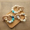 Baby Wooden Teether Beech Animal Wooden Rattle Toy Wood Teething Toys Baby Rattle Beads Bracelets Wooden Toys for children Gift 1