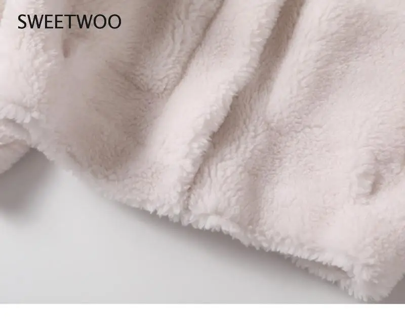 Faux Real Fur Coat High Quality Australian Womens Wool Coats Thick Warm Elegant Loose Large Size Short Outwear Winter Coat Women