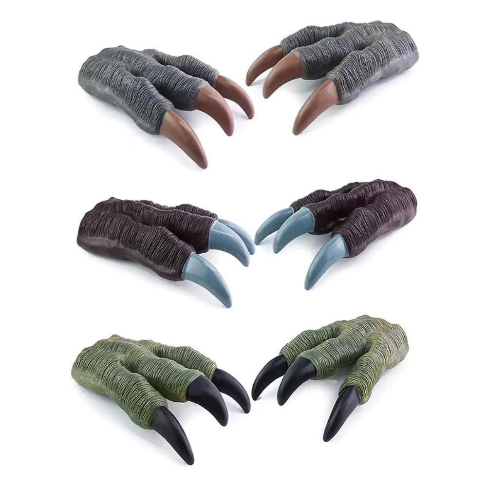 【The-Best】 Simulation Dinosaur Claws Dinosaur Soft Claw Gloves Zombie Costume Dragon Hands Claw Halloween Werewolf Hands Rubber Soft.