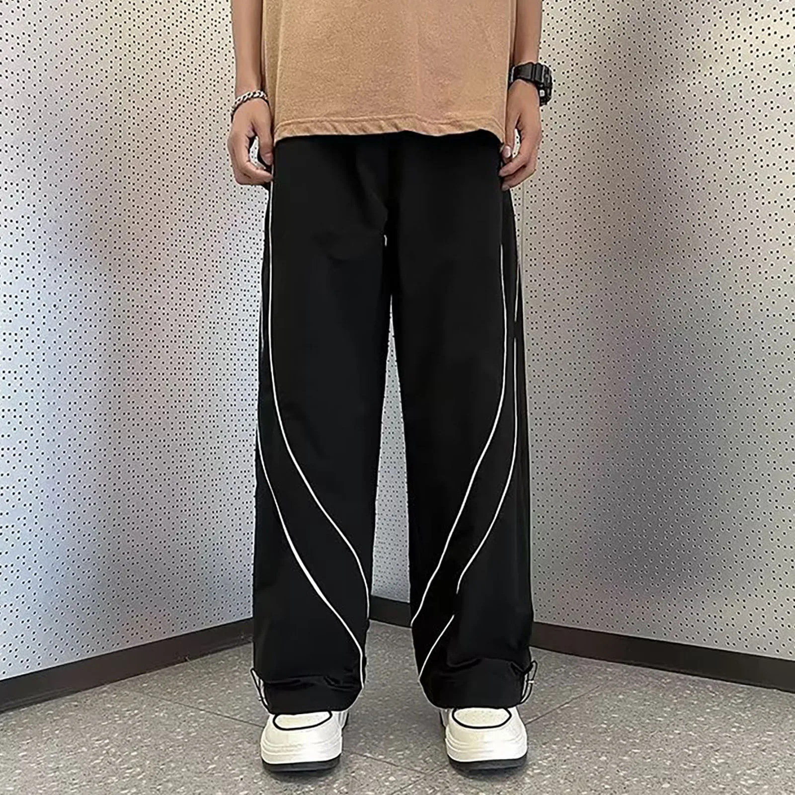 Description Picture 2 of itemMen's Loose Straight Pants Summer Casual Pants Men's Breathable Pants Sports Pants Joggers Sweatpants Loose Men's Casual Pants