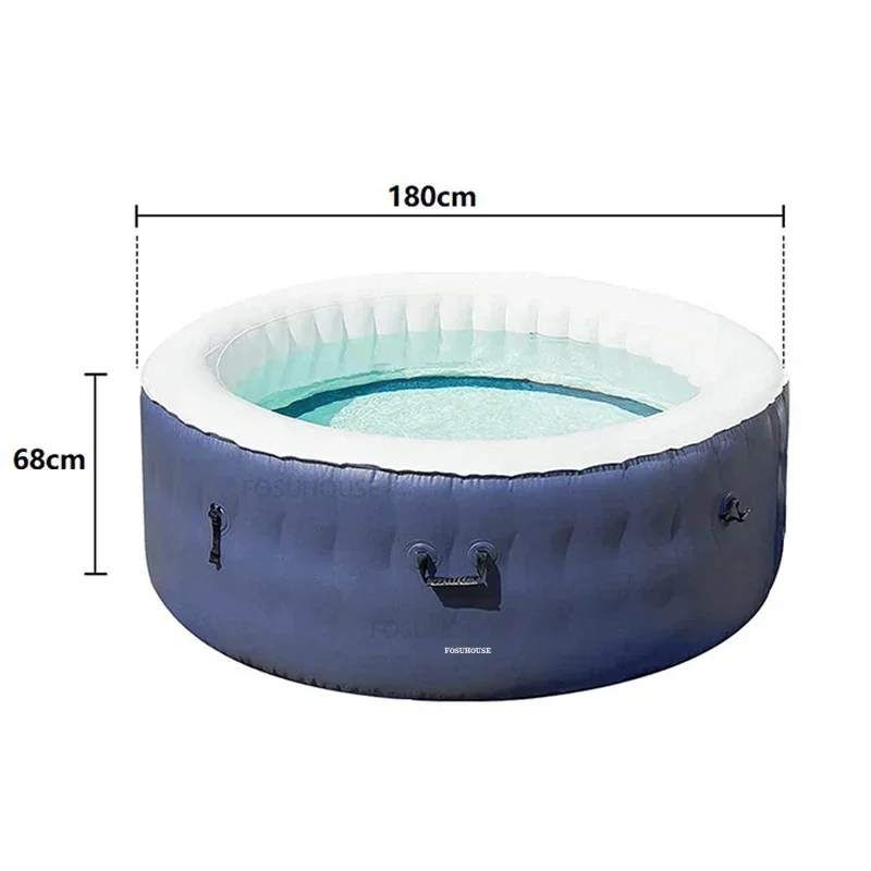 Round Bathtubs Whirlpool Inflatable Spa Bathtubs Sauna Rooms Folding Adult Portable Bathtub Whirlpool Household Massage Bathtub 6