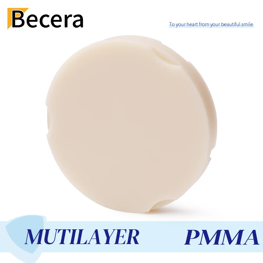 

Becera Multilayer PMMA Blank For Temporary Crowns Bridge Vita16 Color Compatible with Zirkonzahn CAD CAM System For Dental Lab