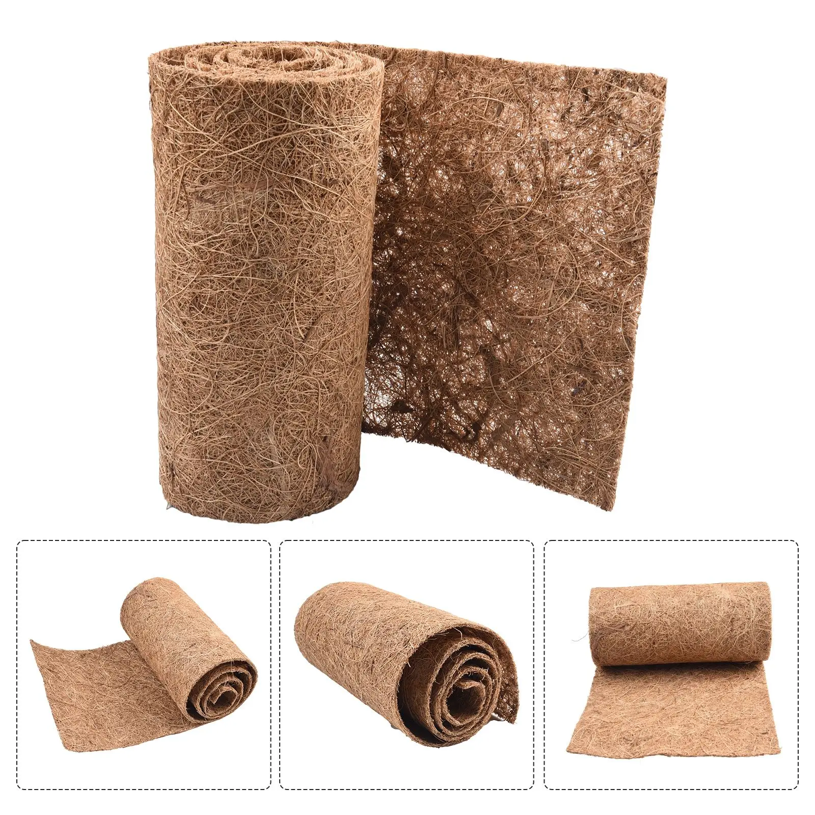 20/25x100CM Sheet Coconut Palm Mat Retro Burlap Carpet Cuttable Floor Mat Door Mat Coconut Shell Mat Coconut Garden Supplies