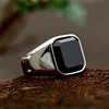 BEIER 2022 New Fashion Stainless Steel With Zircon  Black Agate Stone Wedding Engagement Bands Rings High Quality Wholesale Gift