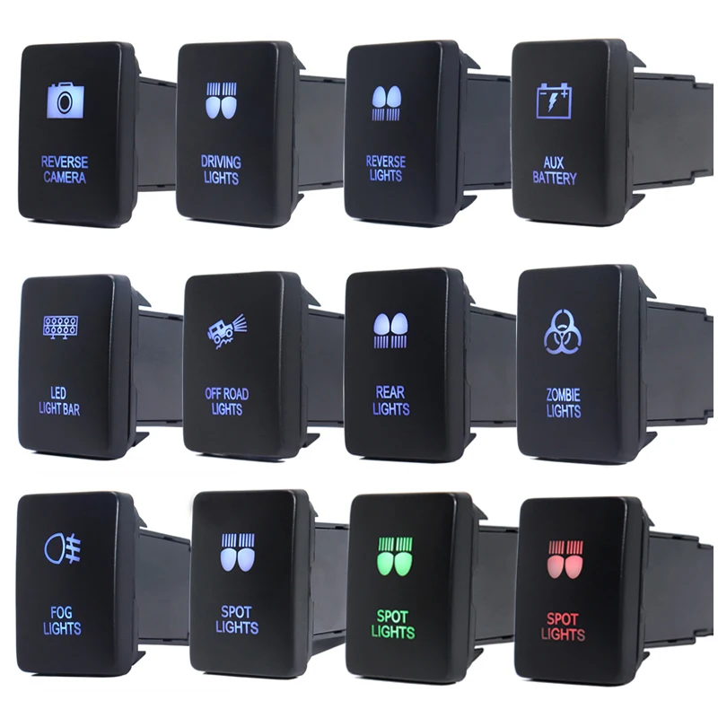 12VSpotlightLEDLightsBarPushSwitchForToyota2015HiluxGUN