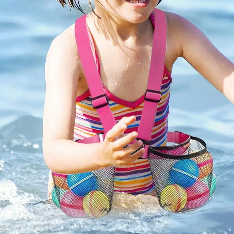 Mesh Beach Bag For Sand Toys Large Capacity Mesh Backpack Sturdy Buckle Design Travel Tote With Shoulder Strap For Sports Dance